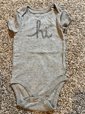 cloud island Gray 'hi' Graphic One-Piece
